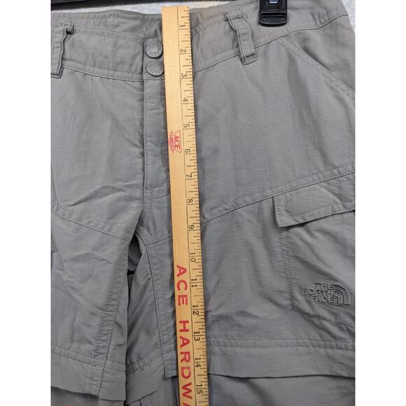 THE NORTH FACE Women's Sz 8 Convertible Pants Shorts Capris Zip Hiking‎ Gray - Picture 6 of 16